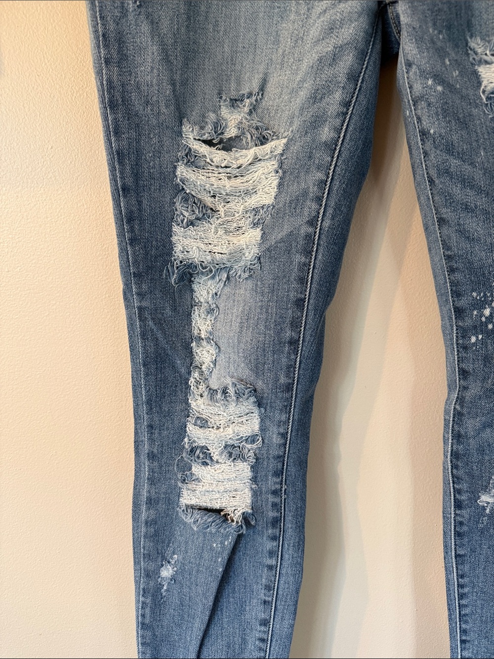 The Madison Judy Blue Light Wash Distressed Skinny Jeans - Picture 3 of 14